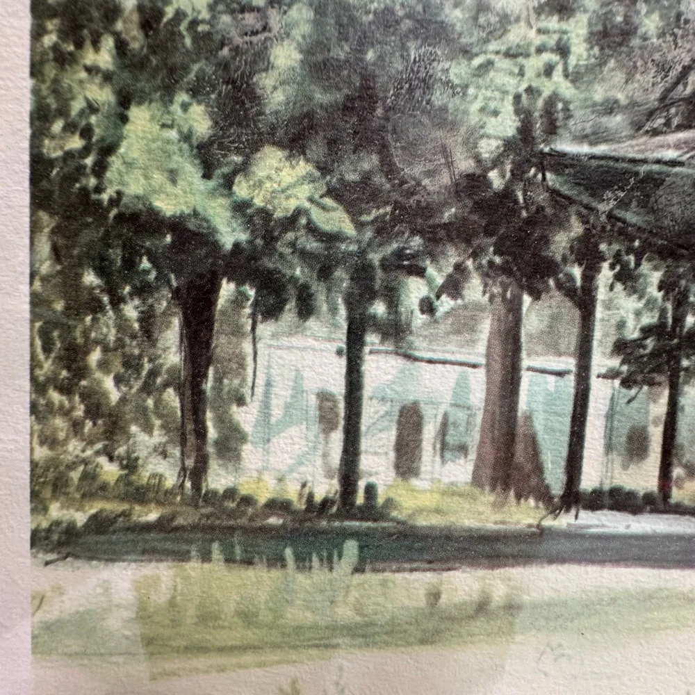 Old‎ Bennington Station by Gene Pelham Watercolor Art Print Vintage Railroad